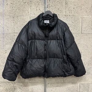 Old Navy Black Quilted Jacket Women’s XXL Cropped Zip Up Winter Coat Plus Size